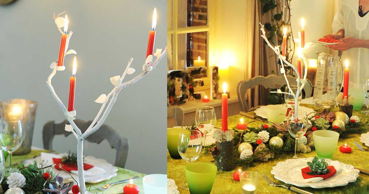 plongez dans la magie des bougies de noël avec un chandelier végétal