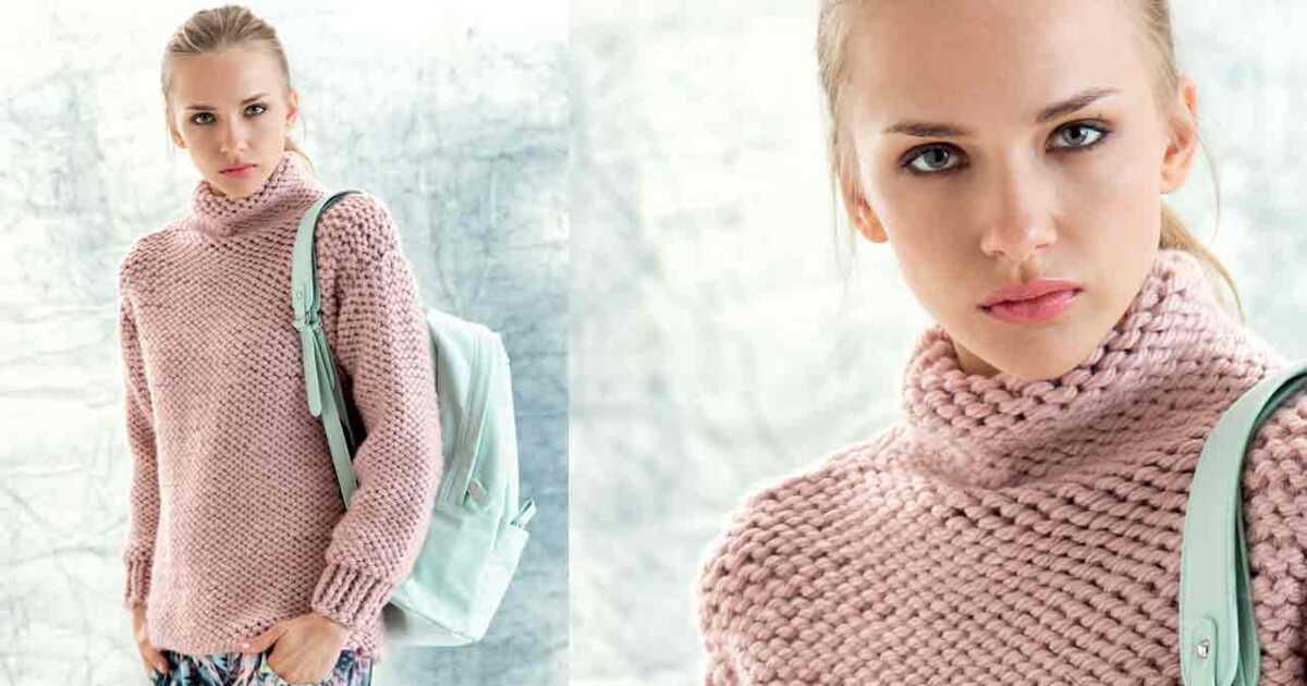 Le charme du pull à grosses mailles et col montant
