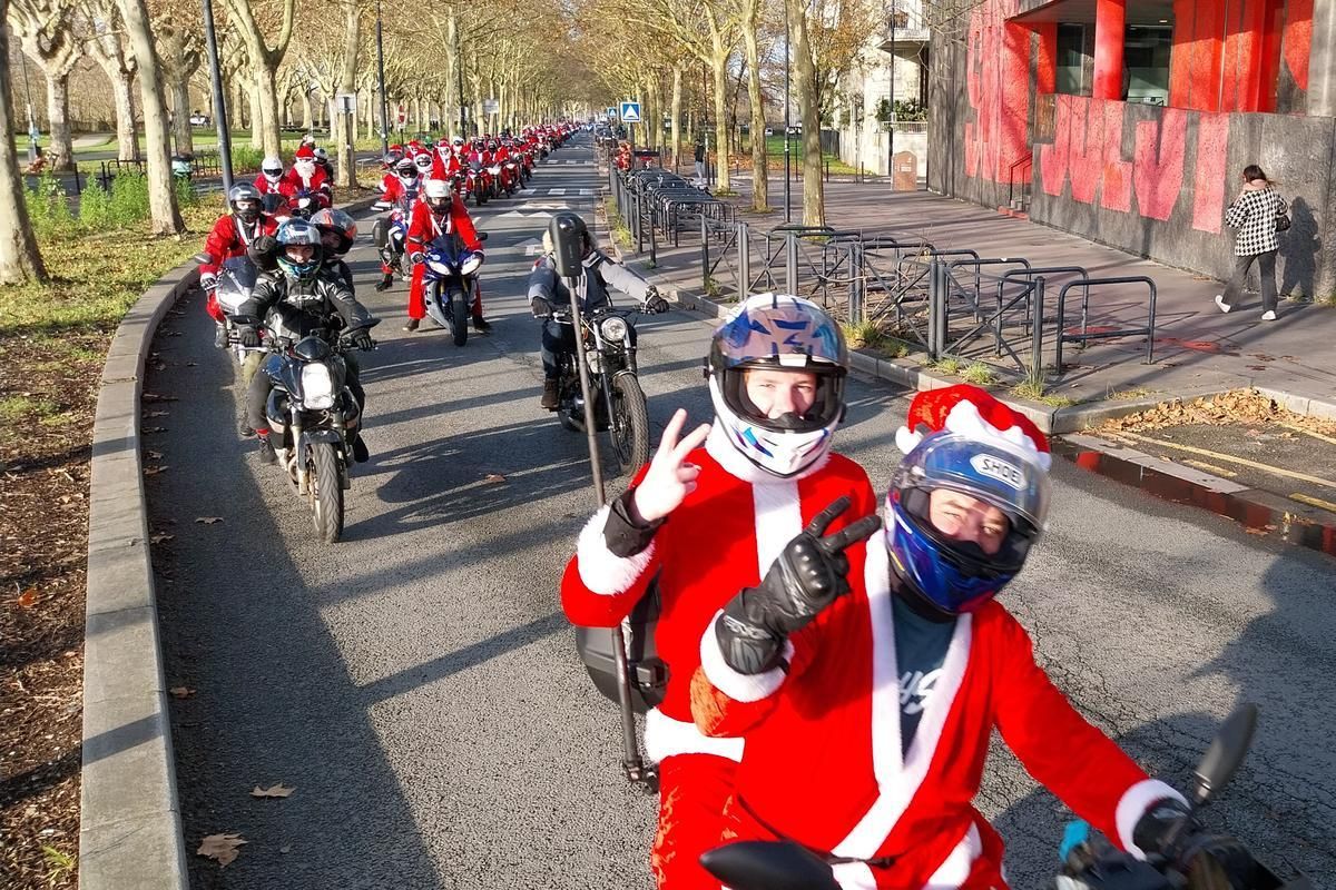Des Pères Noël à moto s'engagent pour les enfants de Bordeaux