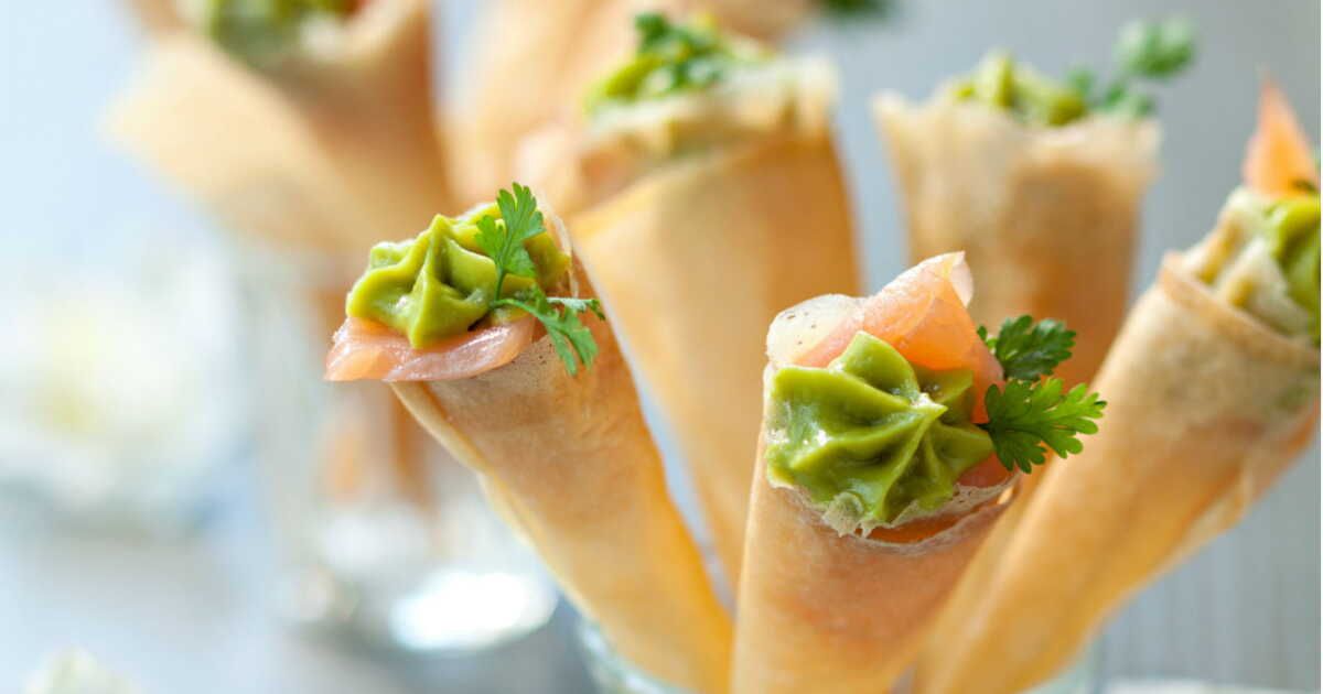 Des cornets croustillants à l'avocat pour l'apéritif