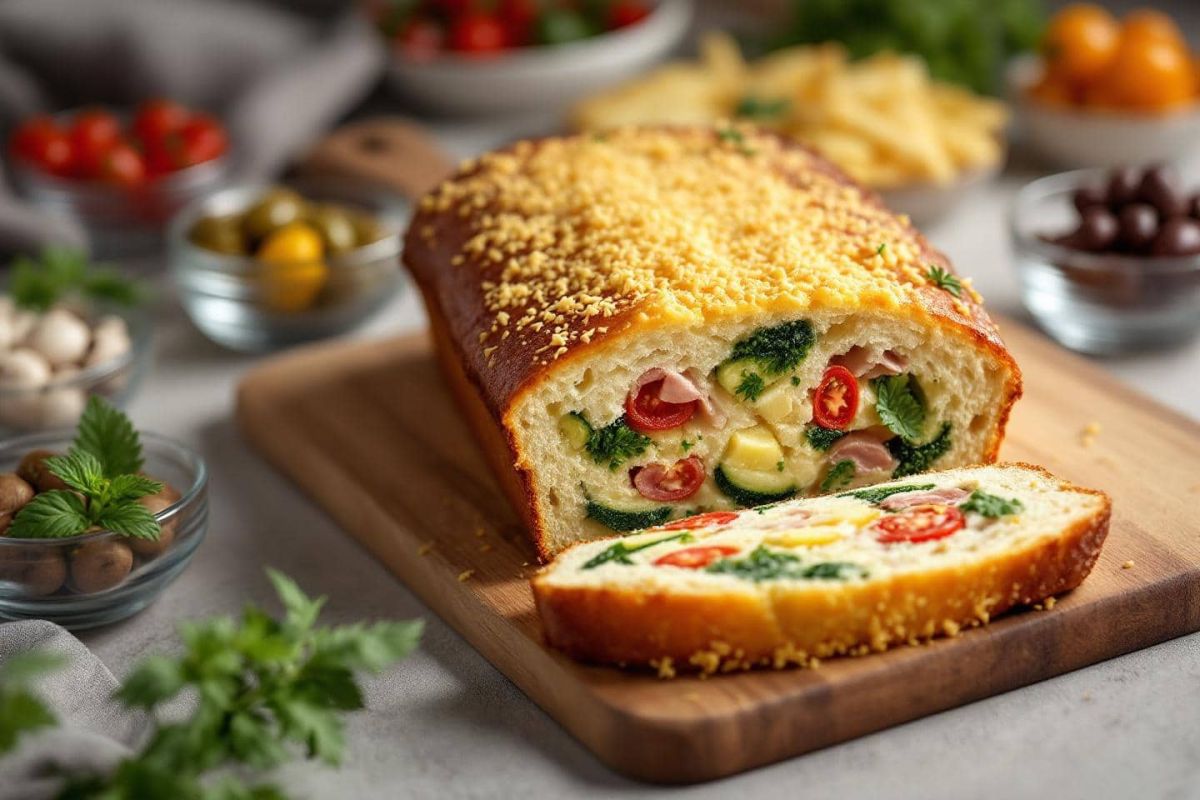 Un cake au fromage râpé prêt en 10 minutes à garnir selon les envies