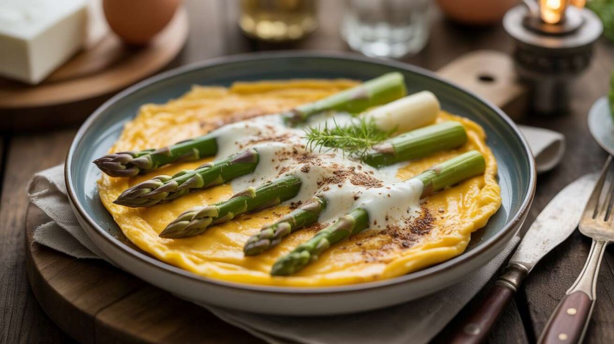 Omelette aux Asperges Sauvages et Fromage Frais : Une Délicatesse à Découvrir