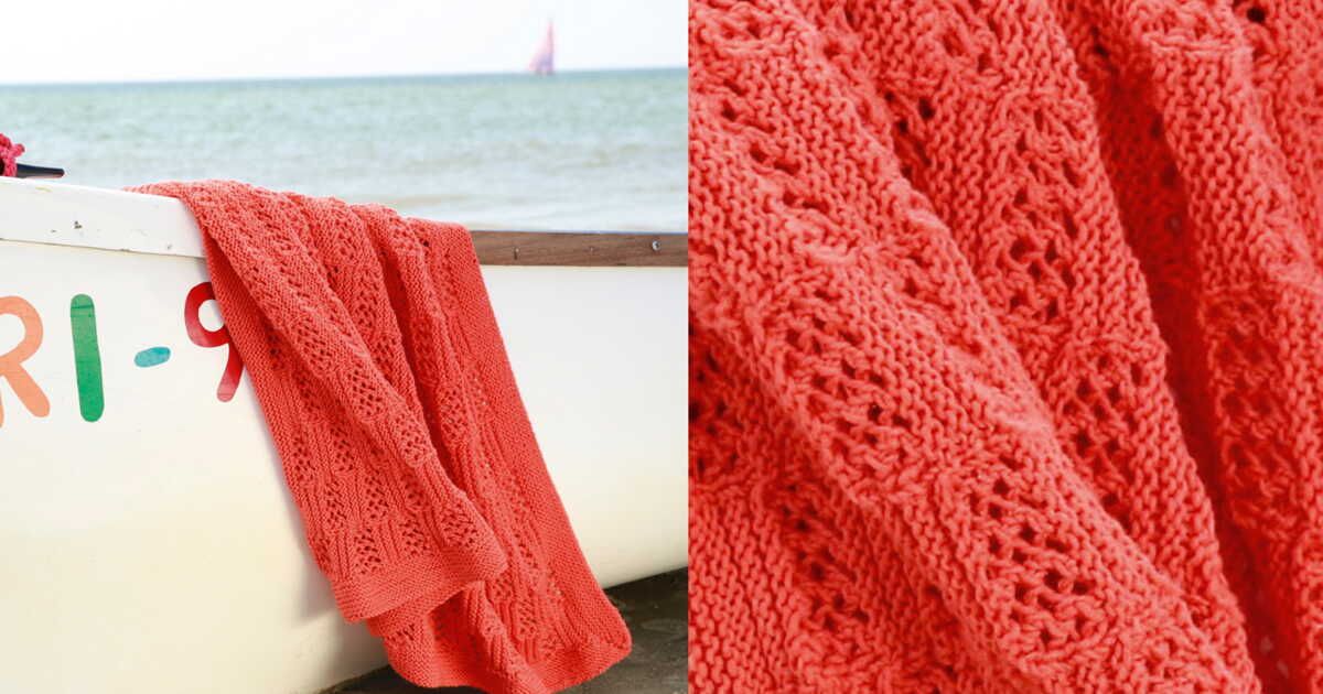 Le plaid corail en point fantaisie