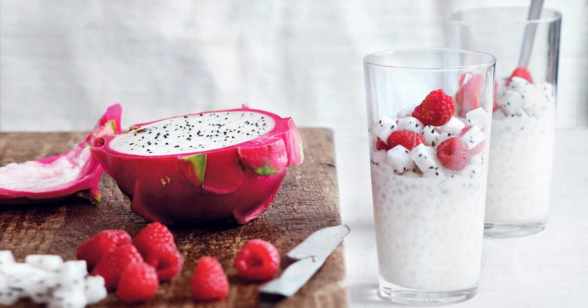 découvrez la douceur exotique du tapioca au fruit du dragon