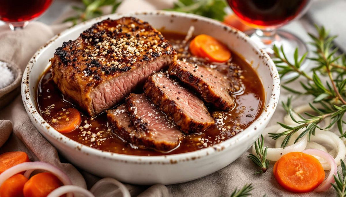 Un rôti de bœuf braisé à ma façon : recette maison savoureuse