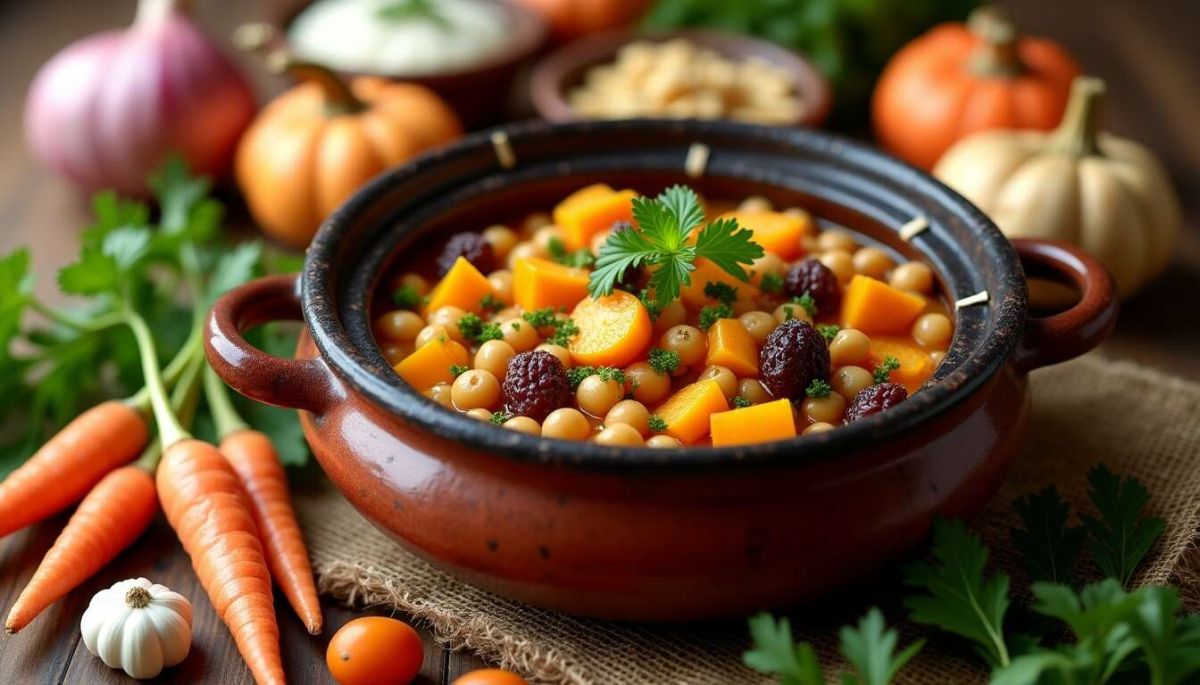 Découvrez le tajine de légumes d’automne aux fruits secs