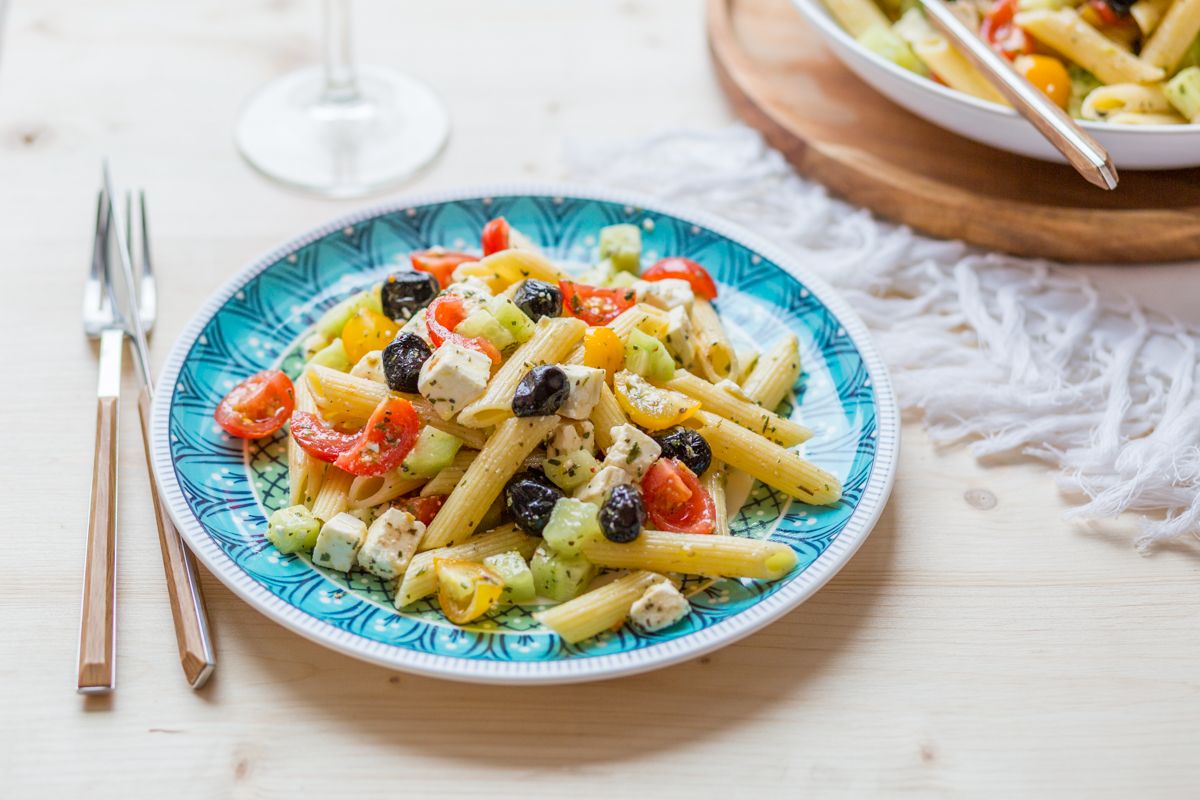 Salade de penne à la Grecque