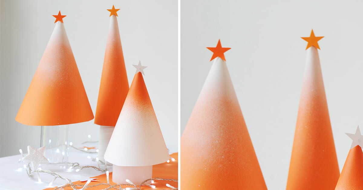 Les sapins de Noël en papier tie & dye