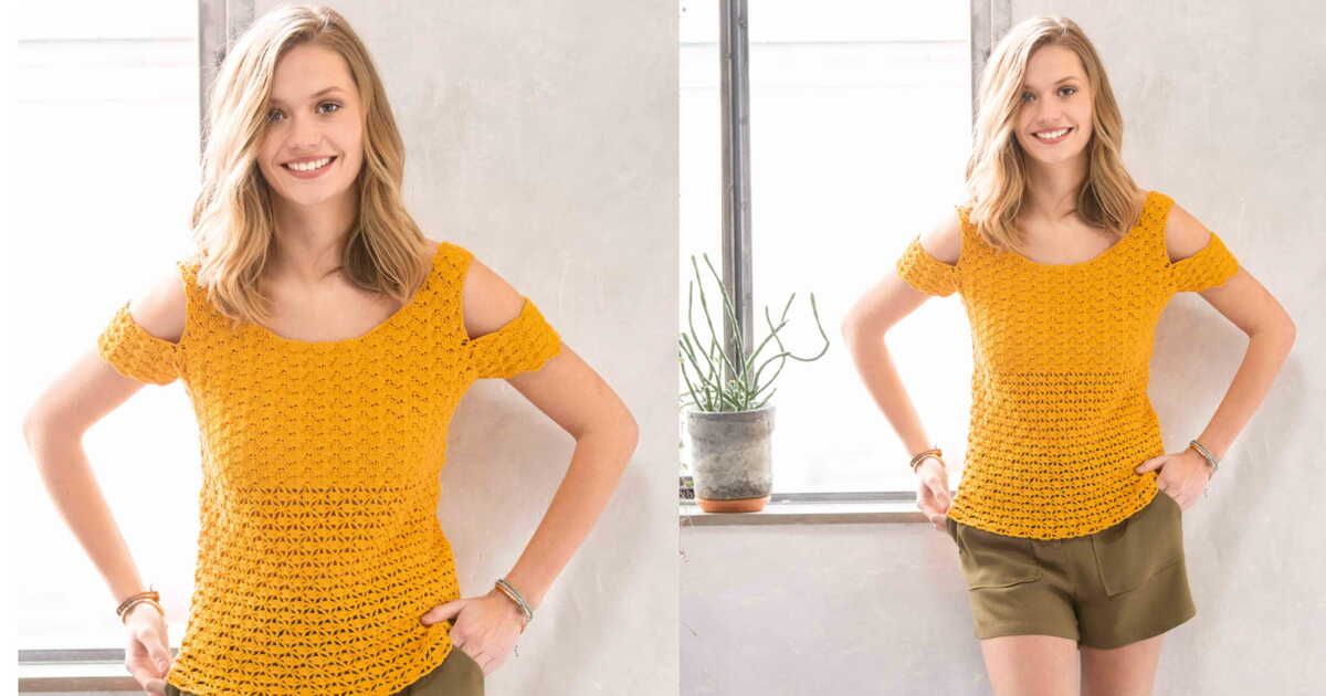 Un top épuré pour l'été : le crochet aux épaules ajourées