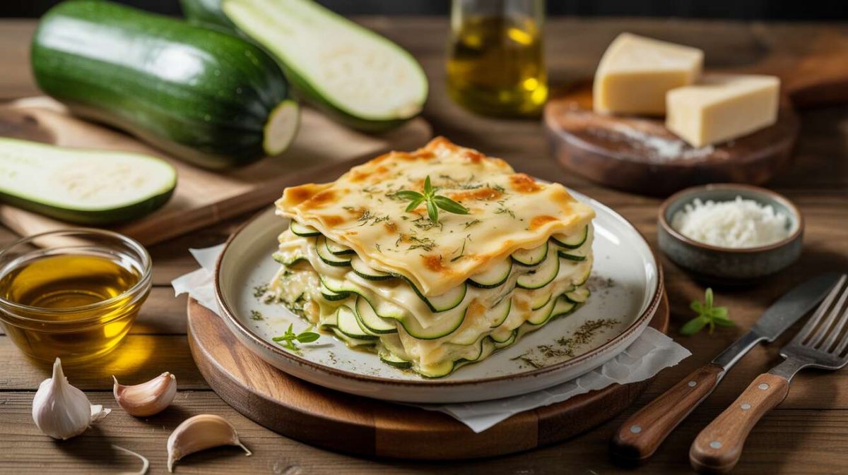 Des lasagnes savoureuses aux courgettes et fromage de chèvre à découvrir