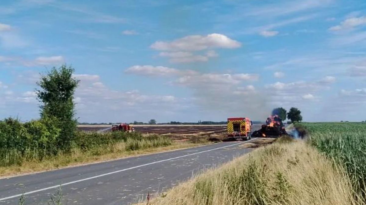 Incendie à Leignes-sur-Fontaine : un camion de paille en flammes ravage le champ voisin