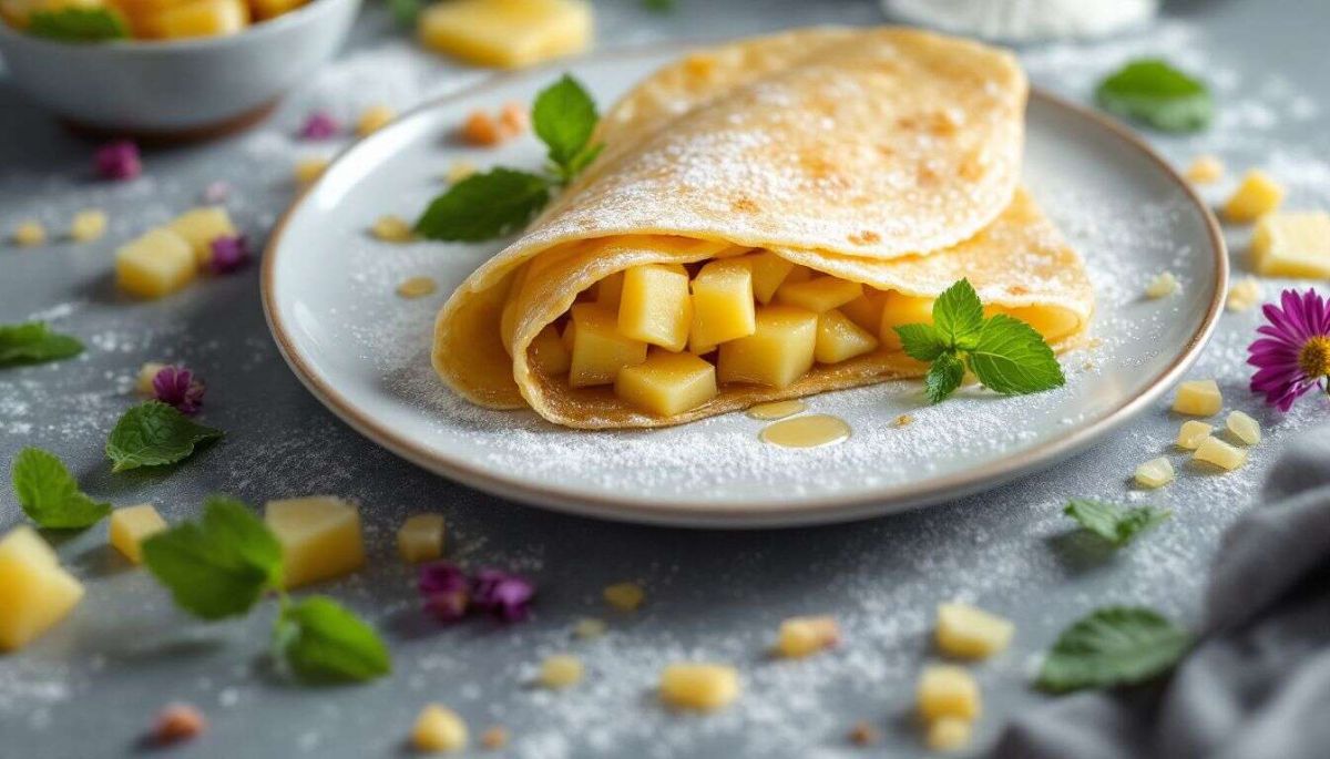 Une bûche de crêpes légère à l’ananas pour une touche d’exotisme