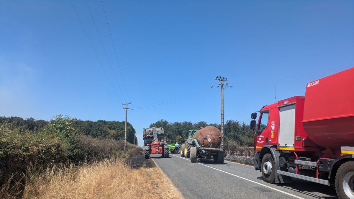Incendie sur la route : une voiture embrasée menace la forêt à Vicq-Exemplet