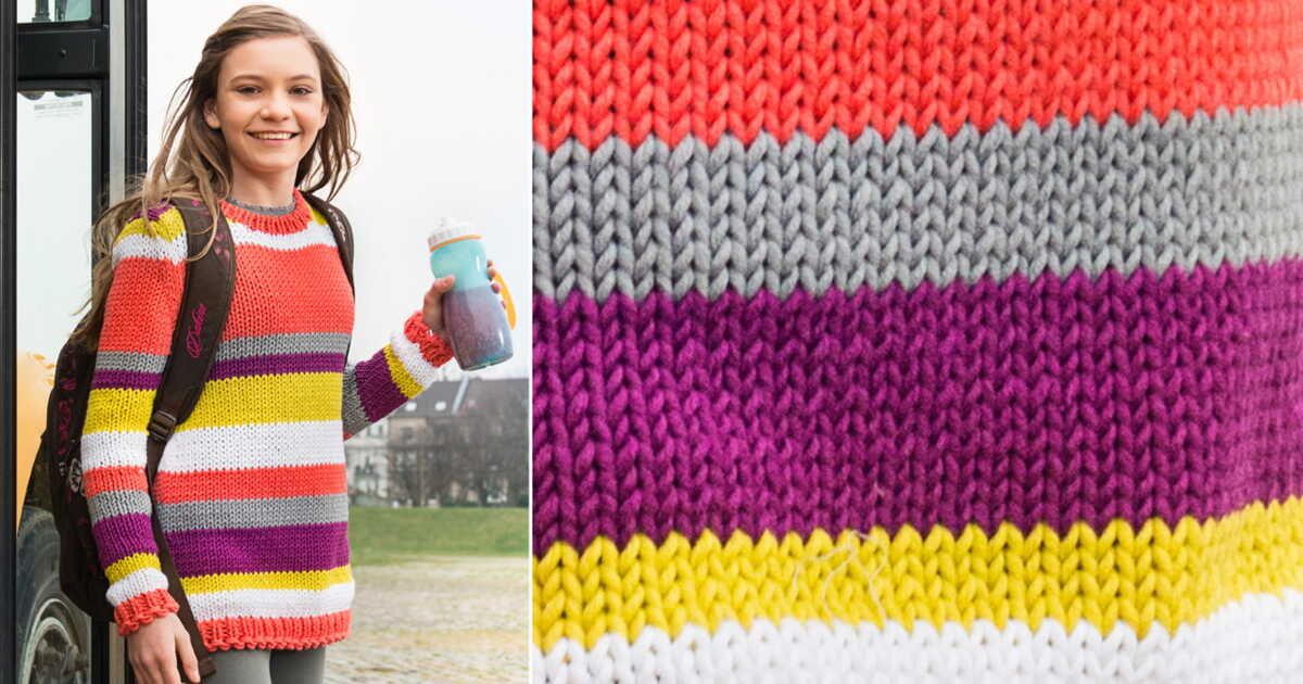 L'incontournable pull junior à rayures pour cet automne
